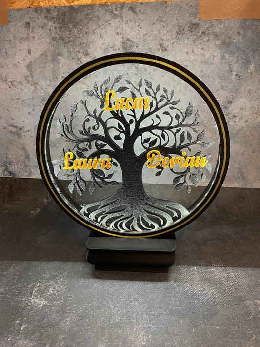 Arbre de vie lumineux à personnaliser Design Décoration à offrir lampe avec prénom de votre choix