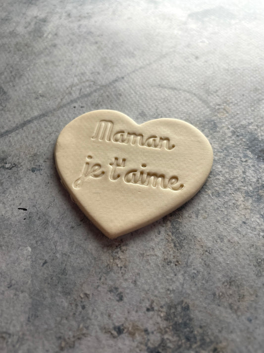 Emporte-pièce - Maman je t'aime - fêtes des mères pâte à sucre, pâte à modeler-Décoration gâteau-Fait maison-France 3D