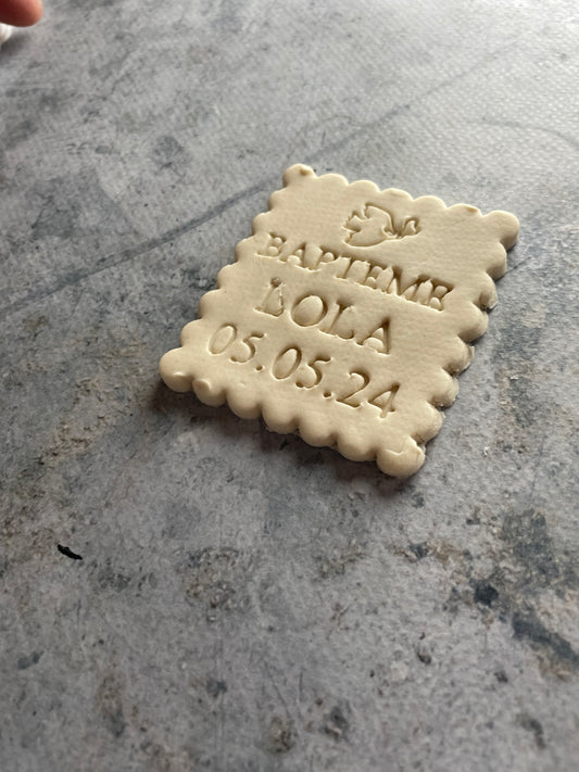 Emporte-pièce - Bapteme à personnaliser - pâte à sucre, pâte à modeler-Décoration gâteau-Fait maison-France 3D