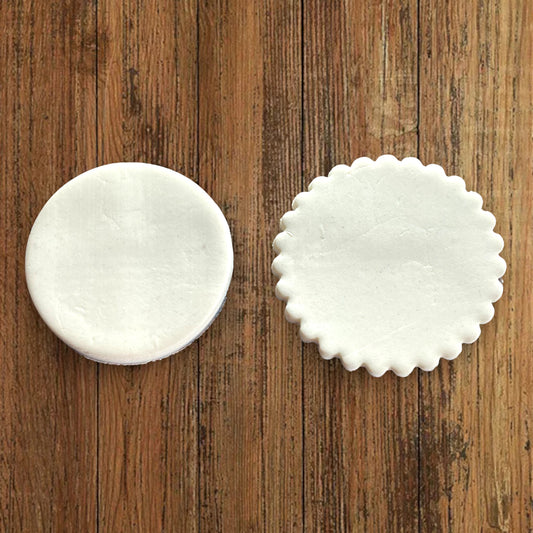 Emporte-pièce double lisse cannelé diam 50mm - pâte à sucre, pâte à modeler-Décoration gâteau-Fait maison-France 3D