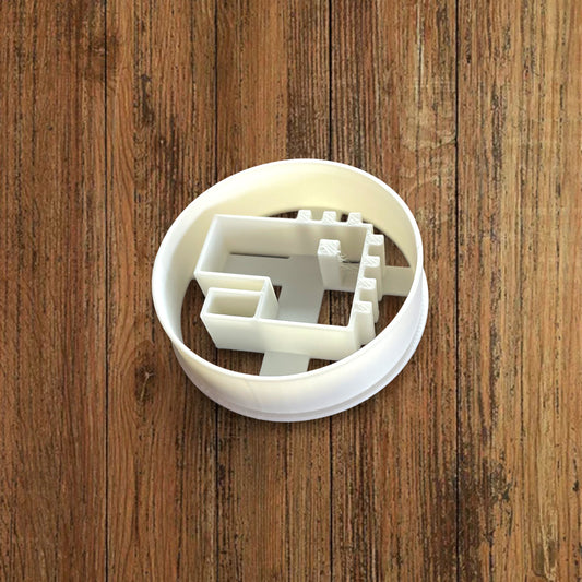 Emporte-pièce - Dino pixel art rond- pâte à sucre, pâte à modeler-Décoration gâteau-Fait maison-France 3D