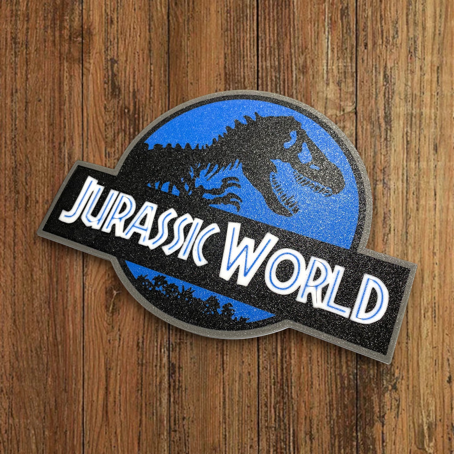 🦖 Plaque Murale 3D Jurassic World dim 20x15cm - Logo Geek & Pop Culture