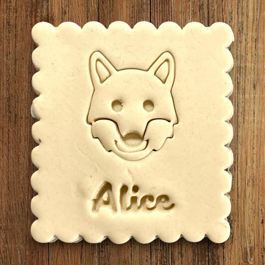 Emporte-pièce Animal Loup à personnaliser dim 7x6.5cm - biscuits sablés pâte à modeler-Décoration gâteau-Fait maison-France 3D