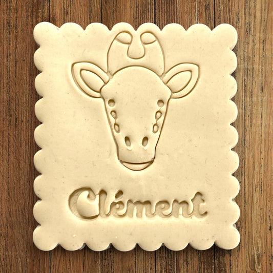 Emporte-pièce Animal Girafe à personnaliser dim 7x6.5cm - biscuits sablés pâte à modeler-Décoration gâteau-Fait maison-France 3D