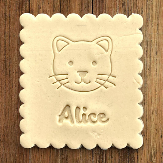 Emporte-pièce Animal Chat à personnaliser dim 7x6.5cm - biscuits sablés pâte à modeler-Décoration gâteau-Fait maison-France 3D