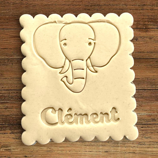 Emporte-pièce Animal Elephant à personnaliser dim 7x6.5cm - biscuits sablés pâte à modeler-Décoration gâteau-Fait maison-France 3D