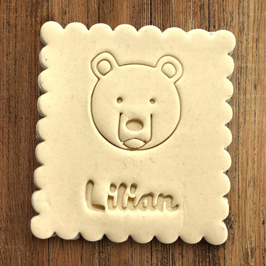 Emporte-pièce Animal Ours à personnaliser dim 7x6.5cm - biscuits sablés pâte à modeler-Décoration gâteau-Fait maison-France 3D