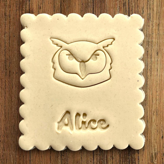 Emporte-pièce Animal Hibou à personnaliser dim 7x6.5cm - biscuits sablés pâte à modeler-Décoration gâteau-Fait maison-France 3D