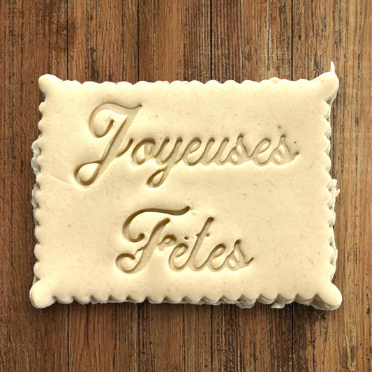 ELACE - Emporte-pièce Noël - Message Joyeuses Fêtes - Patisserie, sablé, biscuit, pâte à sucre, pâte à modeler-Décoration gâteau-France 3D