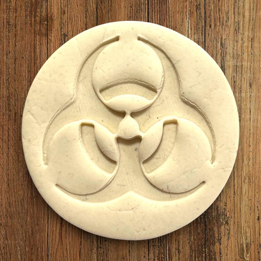Emporte-pièce Logo Biohazard - dim 5.5cm - pour réalisation biscuits sablés -Décoration gâteau-Fait maison-France 3D