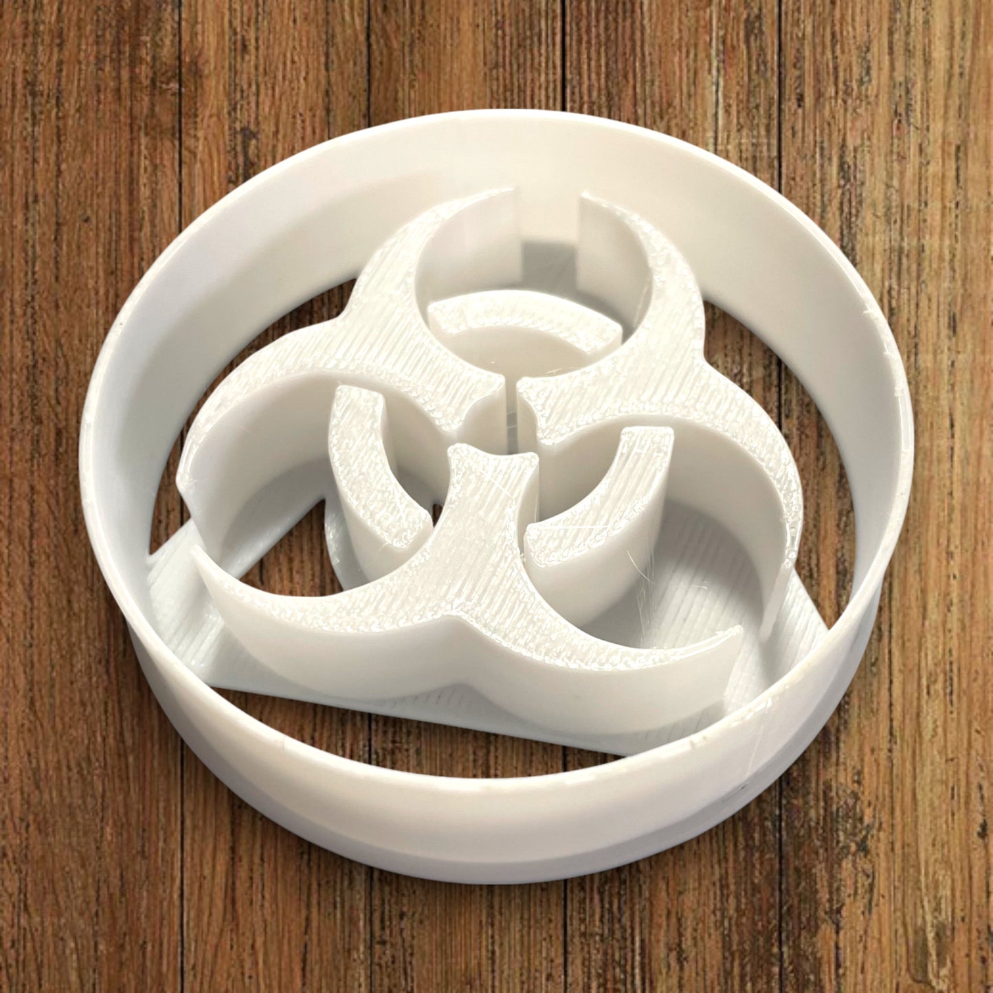 Emporte-pièce Logo Biohazard - dim 5.5cm - pour réalisation biscuits sablés -Décoration gâteau-Fait maison-France 3D