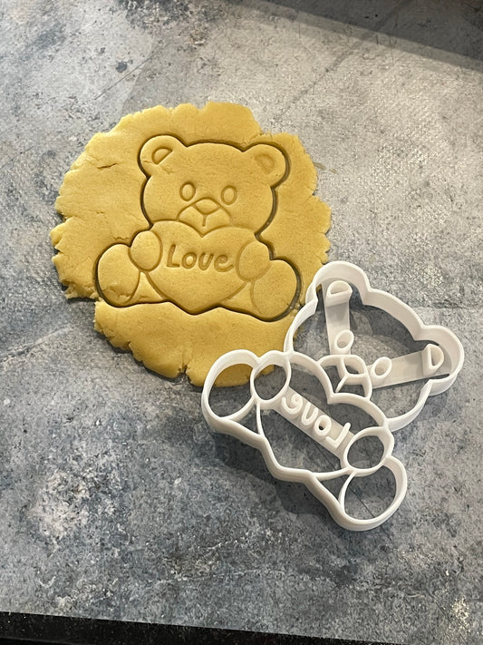 Emporte pièce Ourson coeur Love - Forme - pour la réalisaton de biscuit sablé, patisserie, pate à sucre -Décoration gateau-Fait maison- ELACE