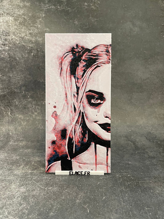 Marque Page artistique thème Harley Quinn - cadeau , collection ,livre - fait main - ELACE