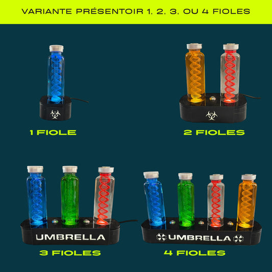 ELACE Présentoir pour fiole avec rétro éclairage LED du Logo Représentation d'un Virus pour Utilisation Fan Art Cosplay Collection