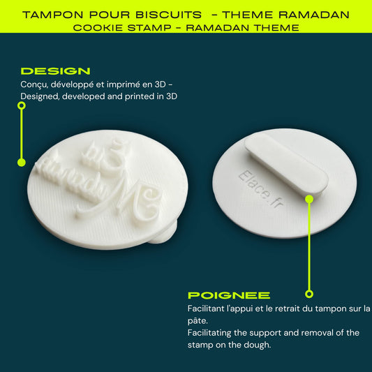 ELACE - Tampon Eid moubarak - ramadan Patisserie, sablé, biscuit, pâte à sucre, pâte à modeler-Décoration gâteau-Fait maison-France ELACE3D
