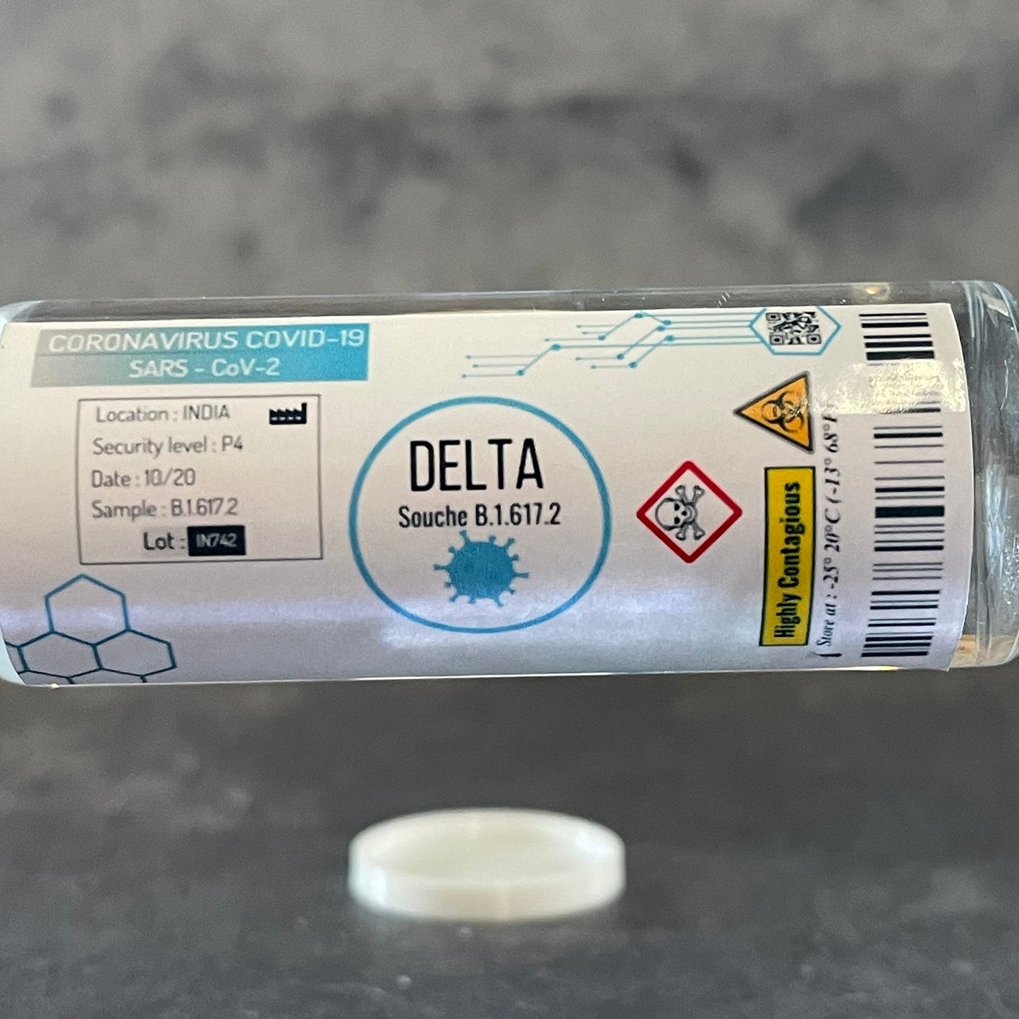 ELACE Fiole représentant coronavirus Covid 19 Alpha - Représentation d'un Virus pour Utilisation Fan Art Cosplay Collection