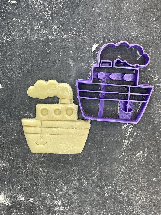 Emporte pièce Bateau vapeur -Vehicule - pour la réalisaton de biscuit sablé, patisserie, pate à sucre -Décoration gateau-Fait maison- ELACE