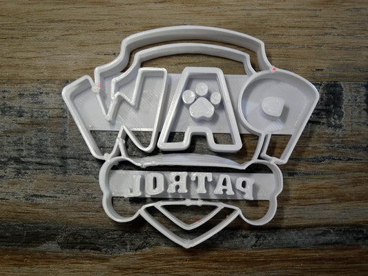 Emporte-pièce PAT PATROUILLE Logo Fanion Patisserie, sablé, biscuit, pate à sucre, pate à modeler-Décoration gateau-Fait maison- ELACE