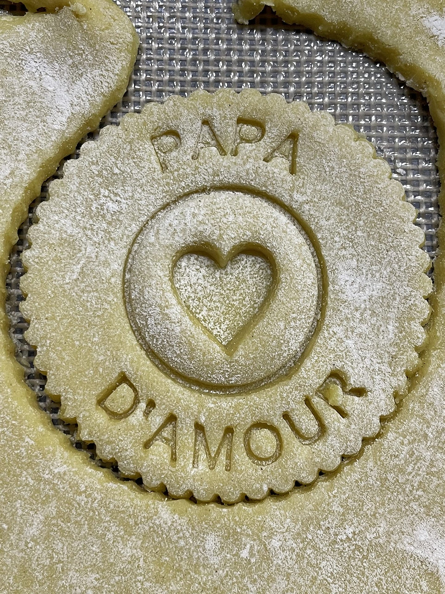 Emporte-pièce - Forme rond Papa d'amour - fêtes des mères pâte à sucre, pâte à modeler-Décoration gâteau-Fait maison-France 3D