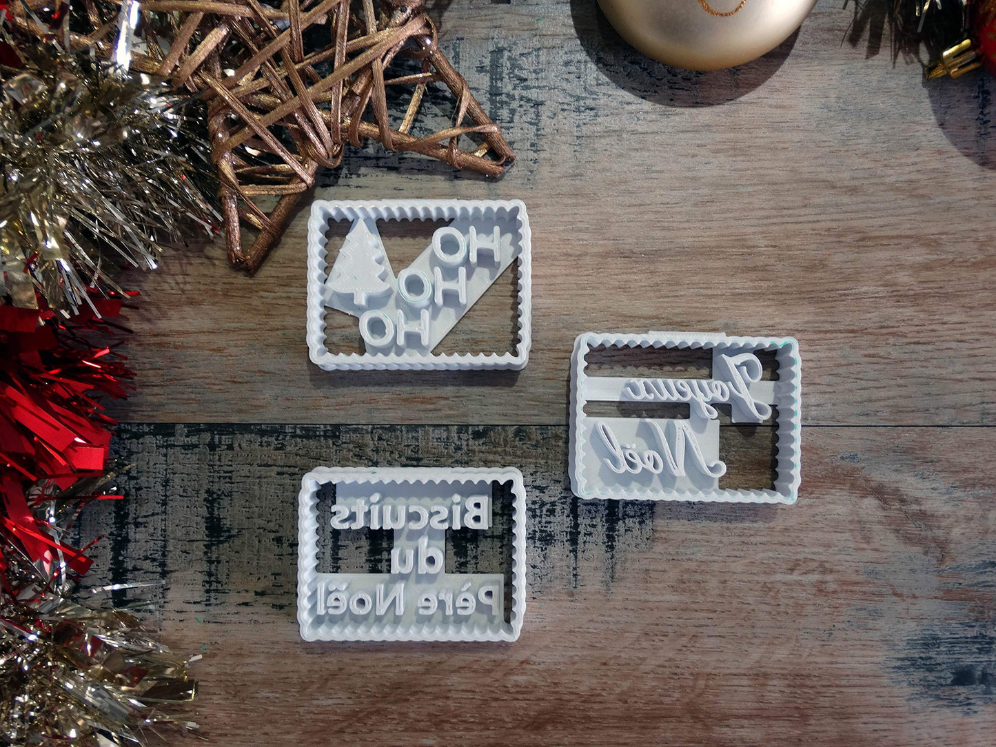 ELACE - Emporte-pièce Noël - Pack de 3 Messages de noël- Patisserie, sablé, Biscuit, pâte à Sucre, pâte à Modeler-Décoration gâteau-France 3D