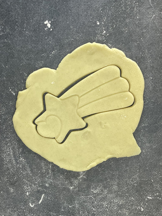 Emporte pièce Etoile filante cœur - Forme - pour la réalisaton de biscuit sablé, patisserie, pate à sucre -Décoration gateau-Fait maison- ELACE