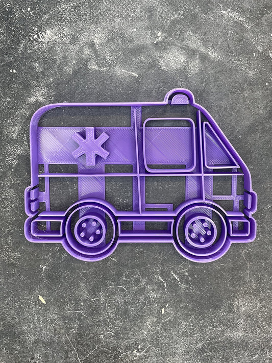 Emporte pièce Ambulance -Vehicule - pour la réalisaton de biscuit sablé, patisserie, pate à sucre -Décoration gateau-Fait maison- ELACE
