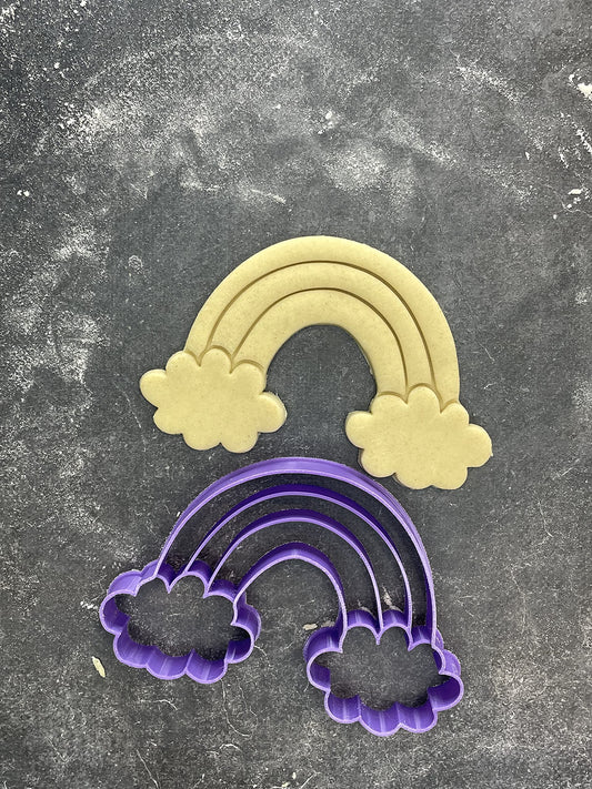 Emporte pièce Arc en ciel + nuage - Forme - pour la réalisaton de biscuit sablé, patisserie, pate à sucre -Décoration gateau-Fait maison- ELACE