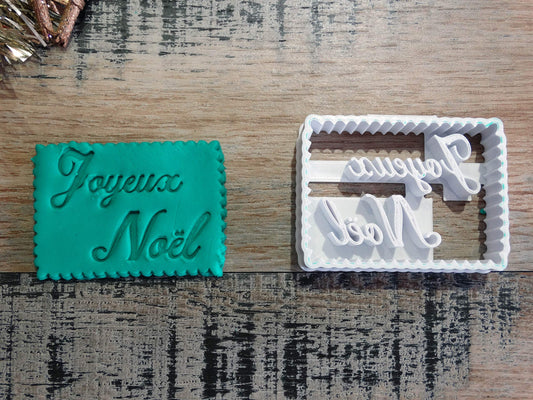 ELACE - Emporte-pièce Noël - Message Joyeux Noël - Patisserie, sablé, biscuit, pâte à sucre, pâte à modeler-Décoration gâteau-France 3D