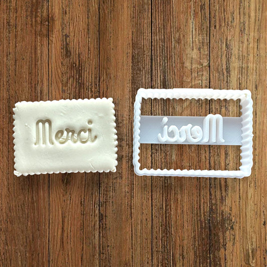 Emporte-pièce Merci  - pâte à sucre, pâte à modeler-Décoration gâteau-Fait maison-France 3D
