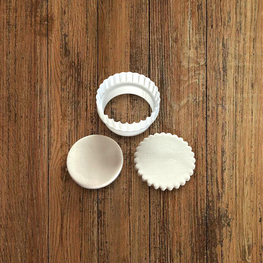 Emporte-pièce double lisse cannelé diam 50mm - pâte à sucre, pâte à modeler-Décoration gâteau-Fait maison-France 3D