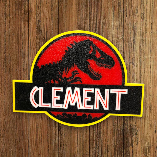 🎁 Plaque Murale 3D Style Jurassic Park à personnaliser dim 20x15cm - Style Mario - Logo Geek & Pop Culture