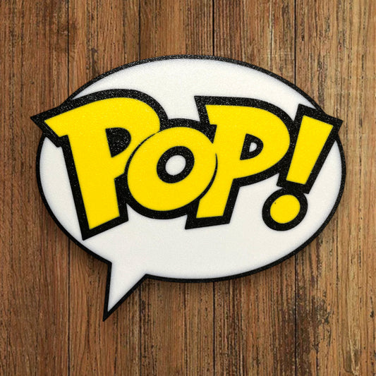 🦖 Plaque Murale 3D Pop dim 18x16cm - Logo Geek & Pop Culture
