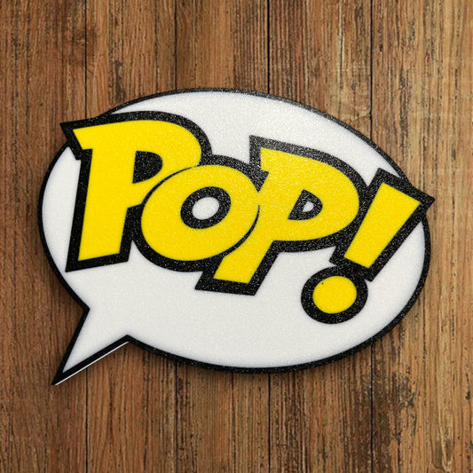 🦖 Plaque Murale 3D Pop dim 18x16cm - Logo Geek & Pop Culture
