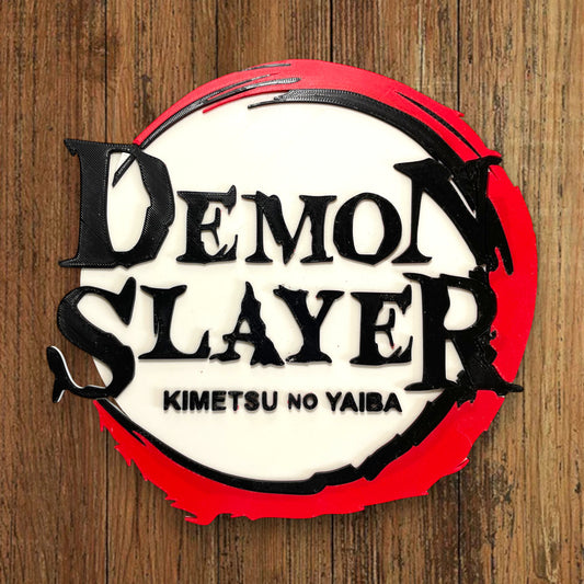 🦖 Plaque Murale 3D Demon Slayer dim 20x20cm - Logo Geek & Pop Culture