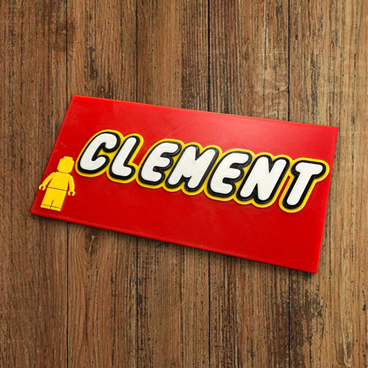 🎁 Plaque Murale 3D Style Lego à personnaliser dim 20x10cm - Style Mario - Logo Geek & Pop Culture