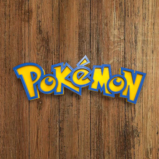 🦖 Plaque Murale 3D Pokemon dim 20x7cm - Logo Geek & Pop Culture