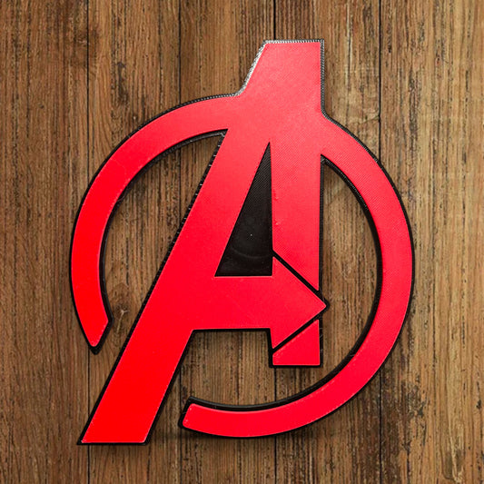 🦖 Plaque Murale 3D A Avengers dim 20x15cm - Logo Geek & Pop Culture