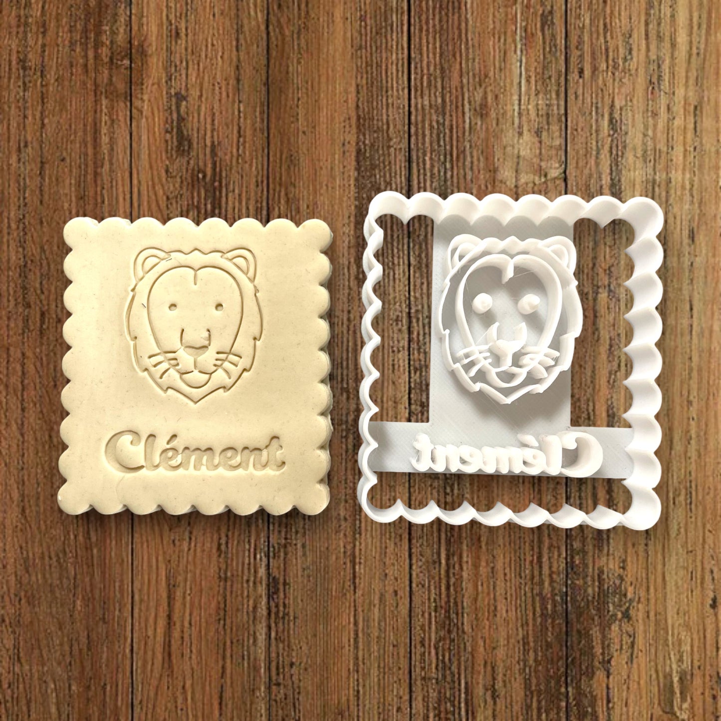Emporte-pièce Animal Lion à personnaliser dim 7x6.5cm - biscuits sablés pâte à modeler-Décoration gâteau-Fait maison-France 3D