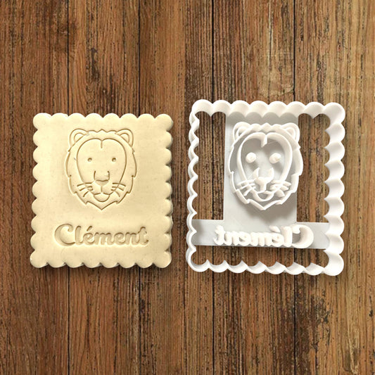 Emporte-pièce Animal Lion à personnaliser dim 7x6.5cm - biscuits sablés pâte à modeler-Décoration gâteau-Fait maison-France 3D