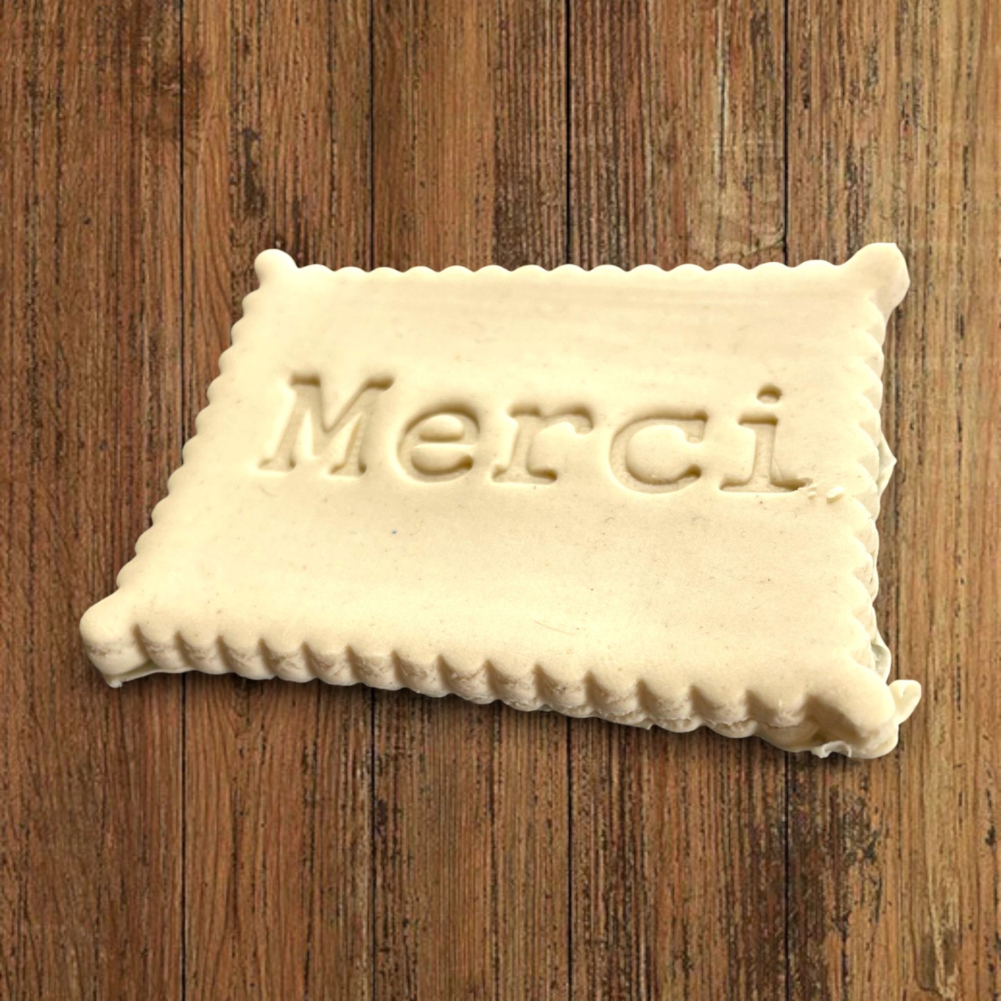 Emporte-pièce Merci  dim 7x5 pâte à sucre, pâte à modeler-Décoration gâteau-Fait maison-France 3D
