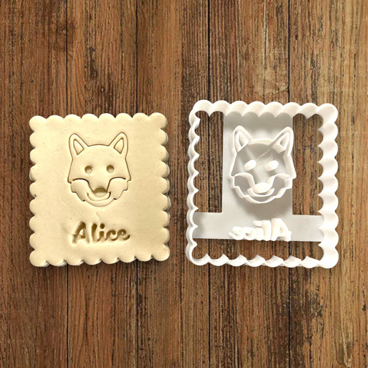 Emporte-pièce Animal Loup à personnaliser dim 7x6.5cm - biscuits sablés pâte à modeler-Décoration gâteau-Fait maison-France 3D