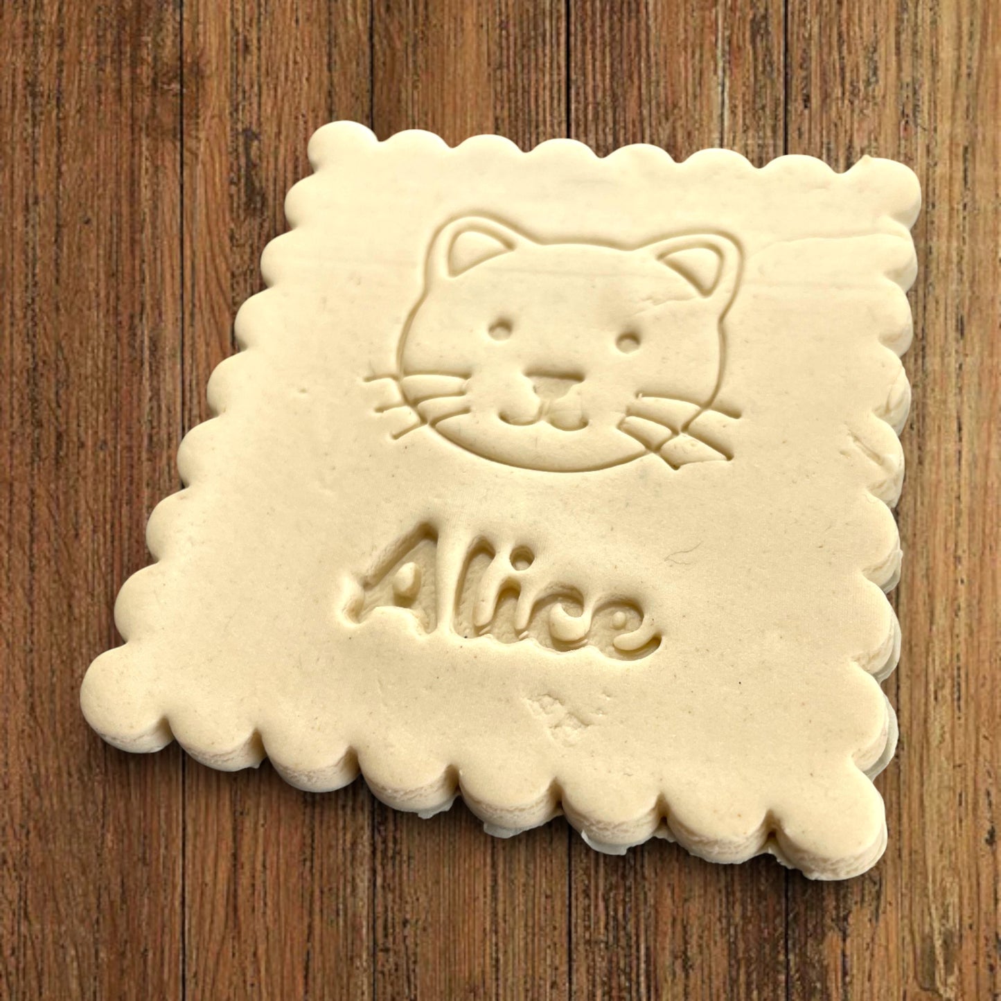 Emporte-pièce Animal Chat à personnaliser dim 7x6.5cm - biscuits sablés pâte à modeler-Décoration gâteau-Fait maison-France 3D