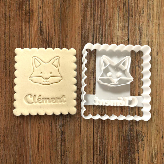 Emporte-pièce Animal Renard à personnaliser dim 7x6.5cm - biscuits sablés pâte à modeler-Décoration gâteau-Fait maison-France 3D