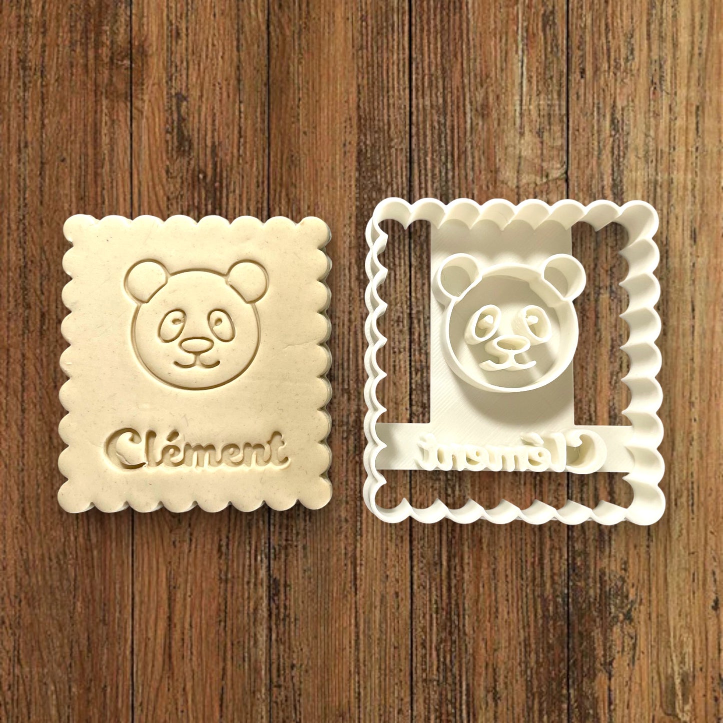 Emporte-pièce Animal Panda à personnaliser dim 7x6.5cm - biscuits sablés pâte à modeler-Décoration gâteau-Fait maison-France 3D