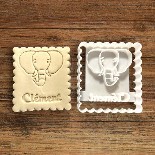 Emporte-pièce Animal Elephant à personnaliser dim 7x6.5cm - biscuits sablés pâte à modeler-Décoration gâteau-Fait maison-France 3D