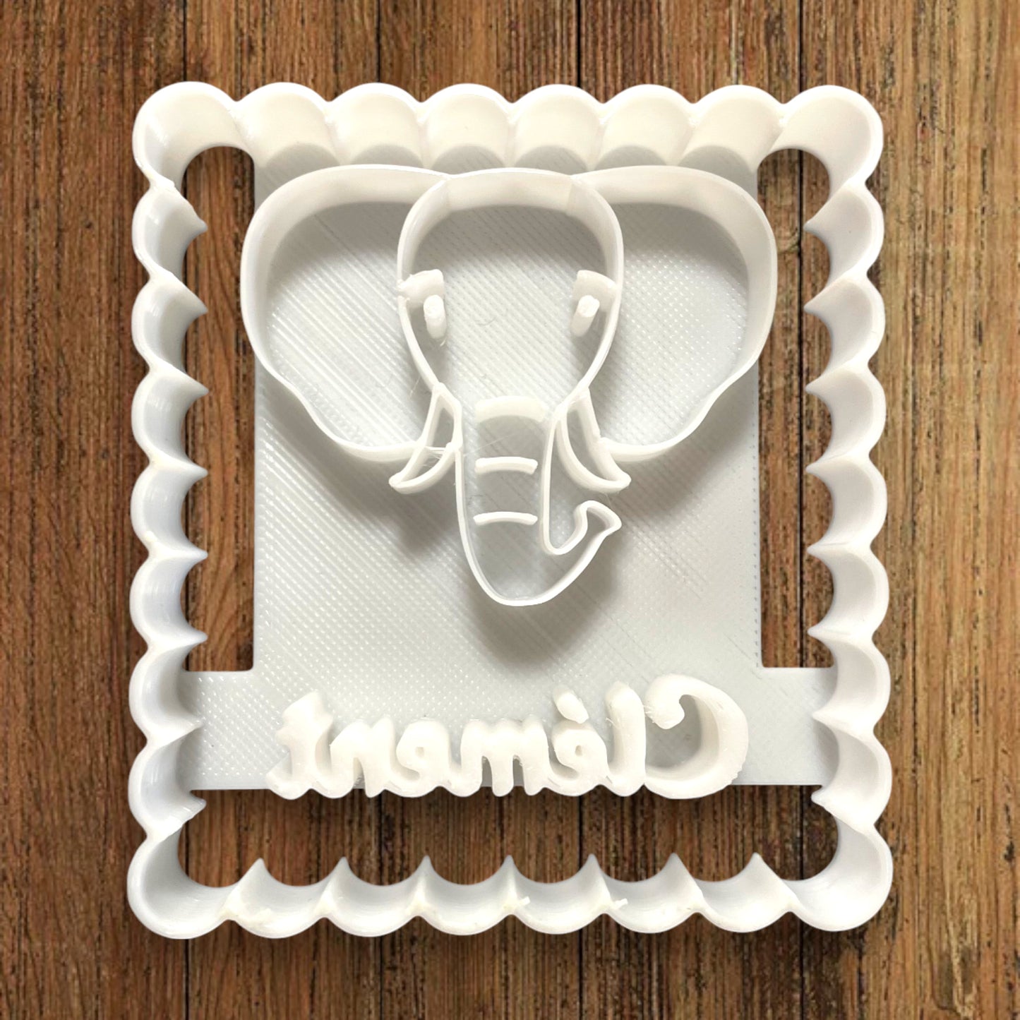 Emporte-pièce Animal Elephant à personnaliser dim 7x6.5cm - biscuits sablés pâte à modeler-Décoration gâteau-Fait maison-France 3D