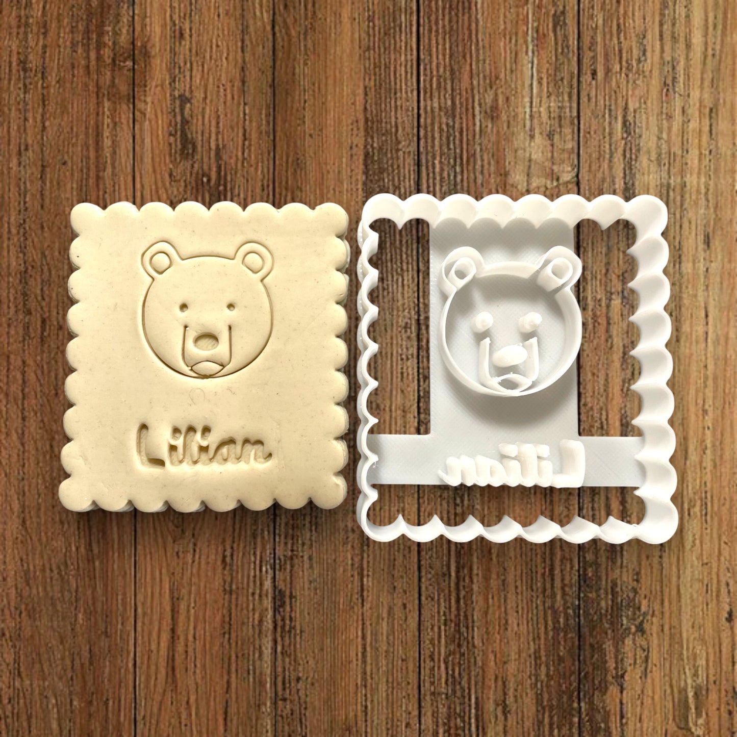 Emporte-pièce Animal Ours à personnaliser dim 7x6.5cm - biscuits sablés pâte à modeler-Décoration gâteau-Fait maison-France 3D