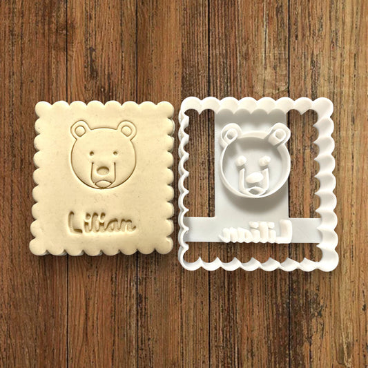 Emporte-pièce Animal Ours à personnaliser dim 7x6.5cm - biscuits sablés pâte à modeler-Décoration gâteau-Fait maison-France 3D