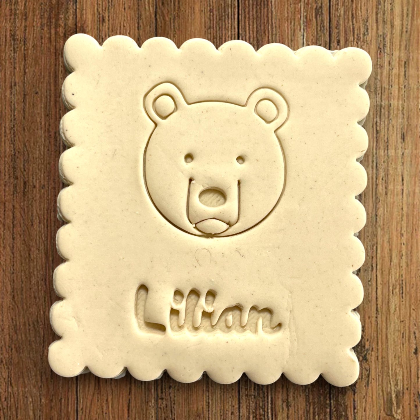 Emporte-pièce Animal Ours à personnaliser dim 7x6.5cm - biscuits sablés pâte à modeler-Décoration gâteau-Fait maison-France 3D