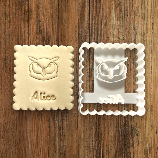 Emporte-pièce Animal Hibou à personnaliser dim 7x6.5cm - biscuits sablés pâte à modeler-Décoration gâteau-Fait maison-France 3D